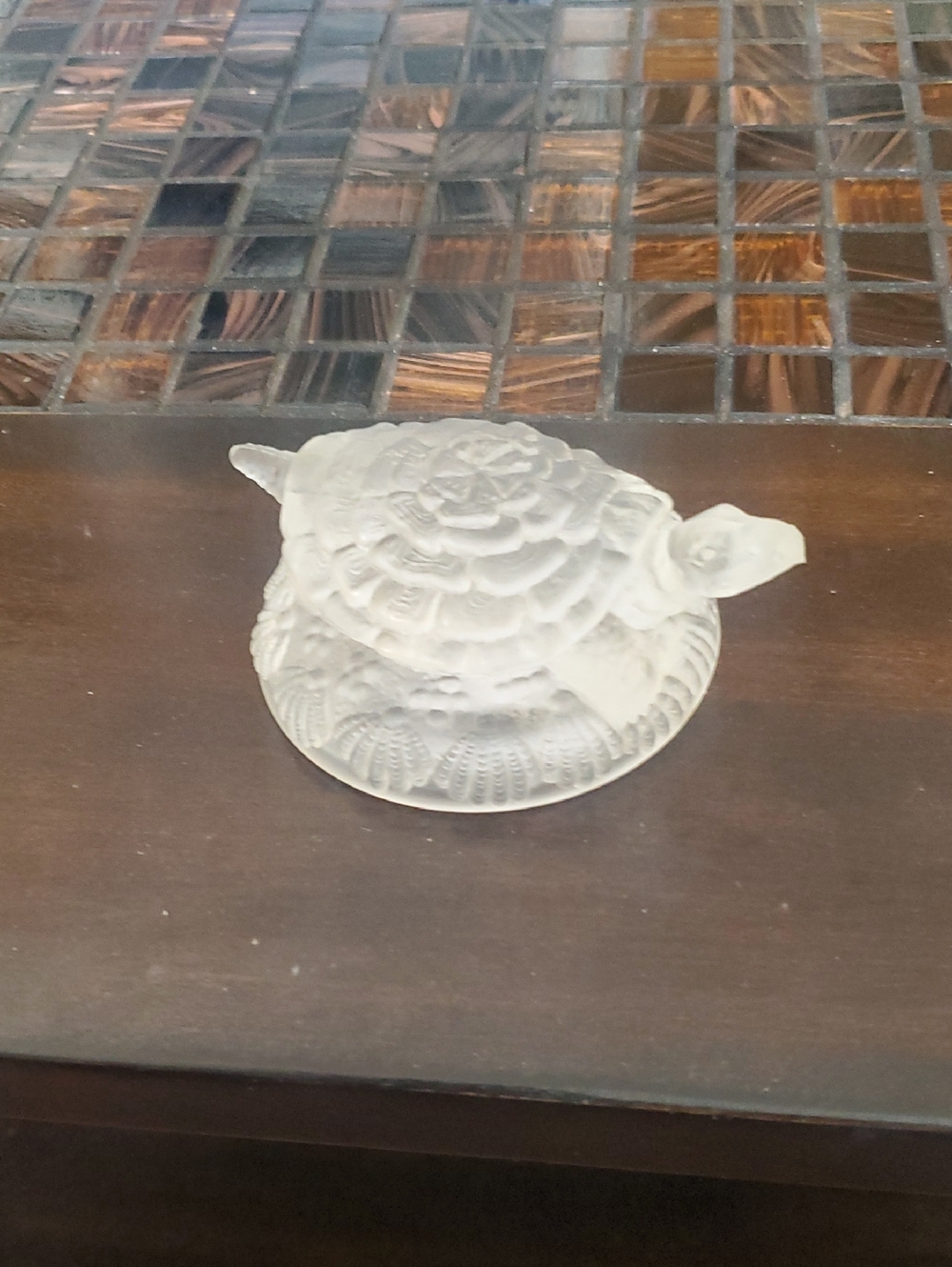 Vintage Fenton Frosted Glass Turtle